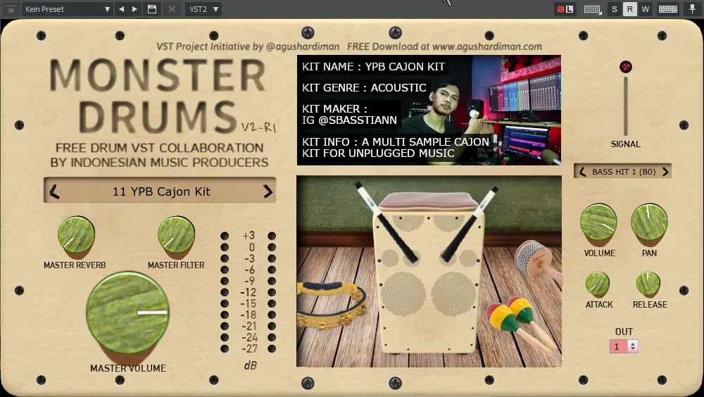 Neben vielen Drum-Kits enthalten die Monster Drums auch ein schönes Cajon (Song Of Constitution)