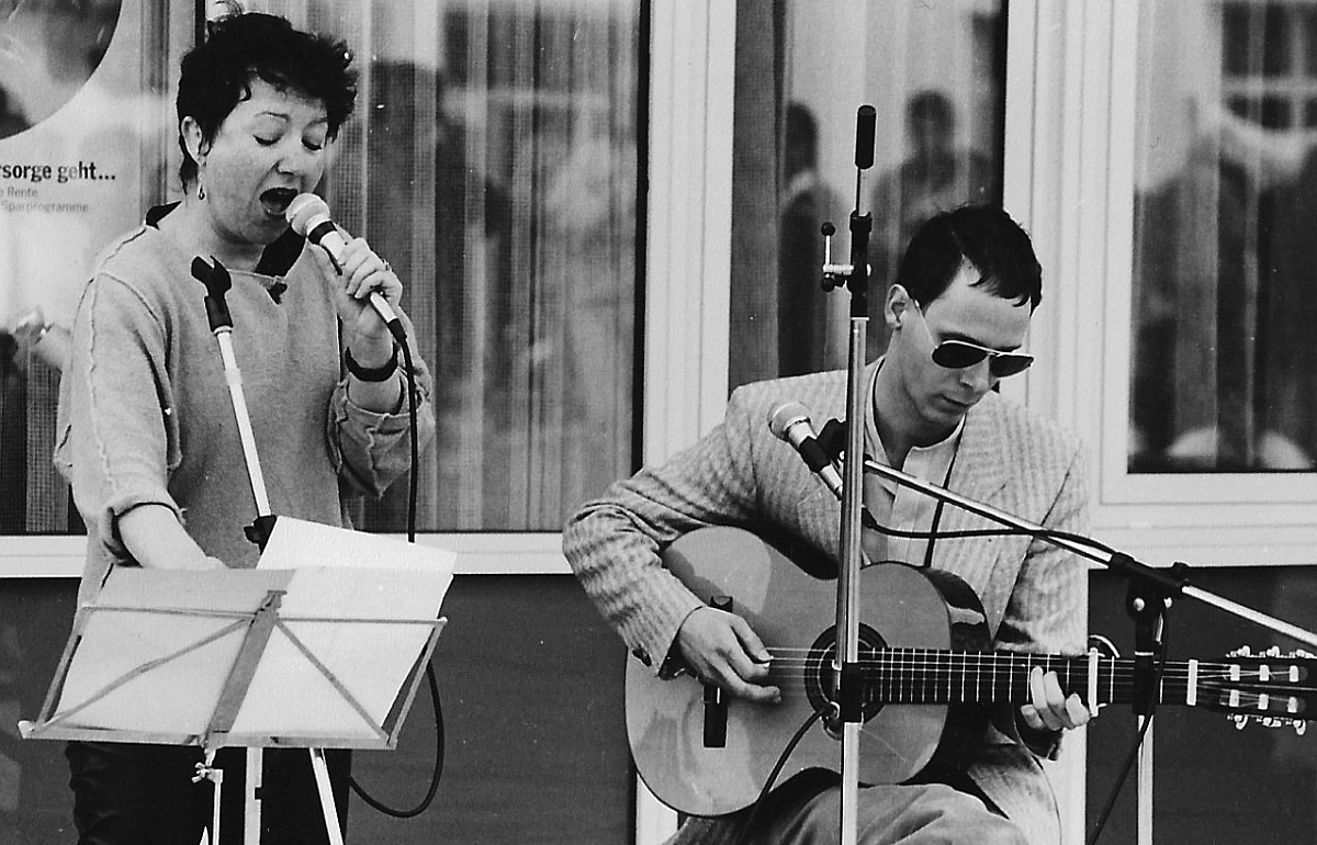 Renate und Klaus beim Ostermarsch ca. 1984